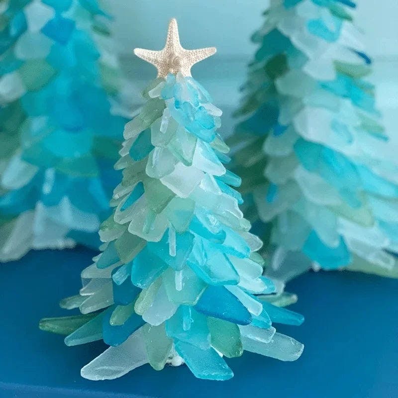 Sea Glass Christmas Tree - Beach Home Decor